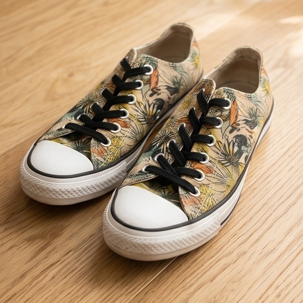 Converse All Star Chuck Taylor 8.5 Low Top Daisy Sunflower Sneakers Womens 2016